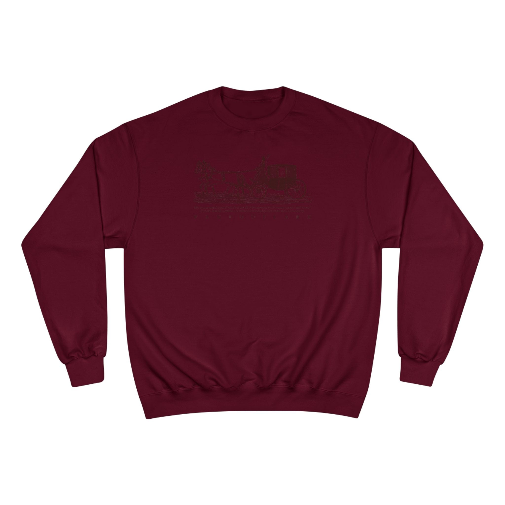 Old Money Equestrian Champion Crewneck - Royal Burgundy Carriage (Authentic Varsity Heritage)