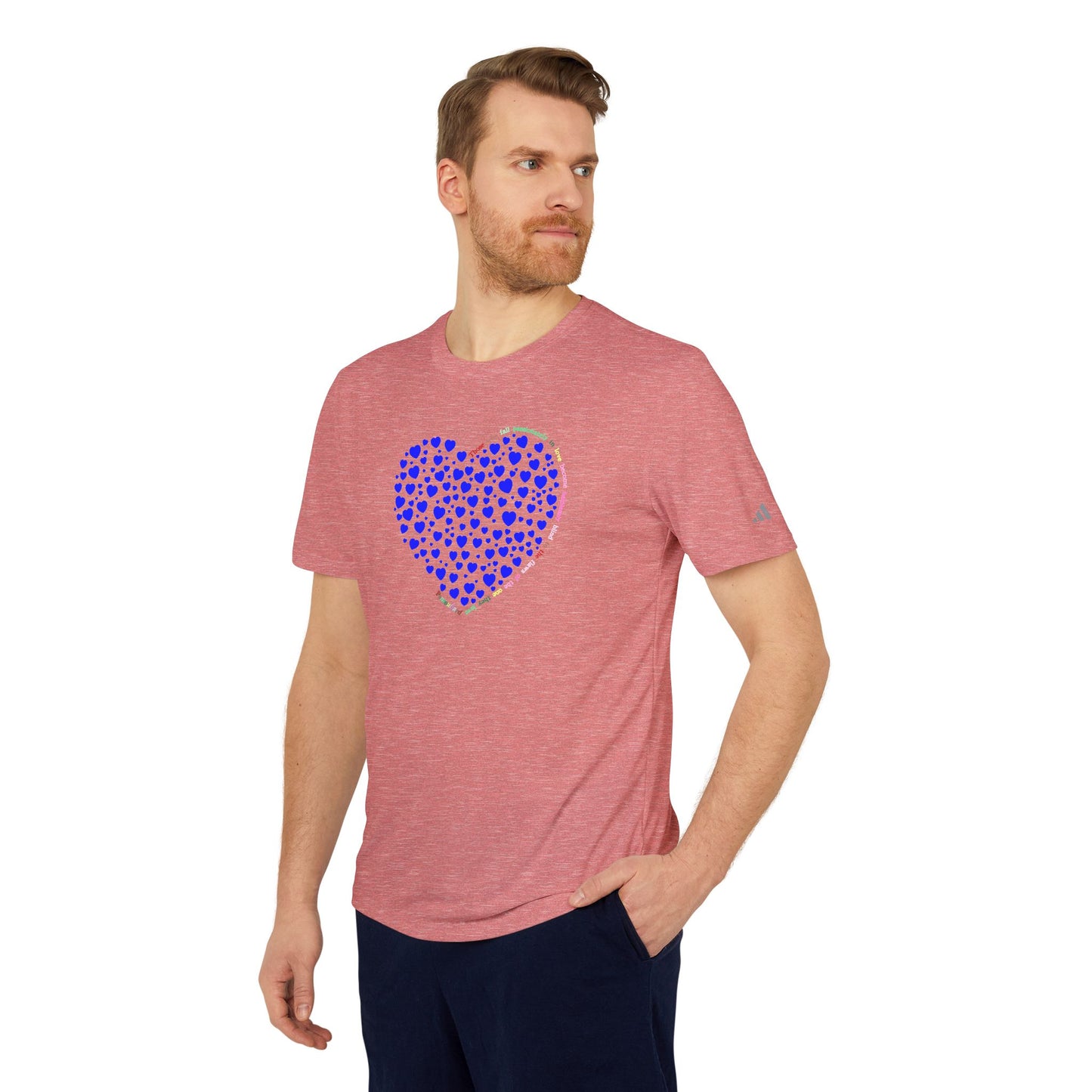 Adidas Unisex Sport T-Shirt with Blue Heart Design