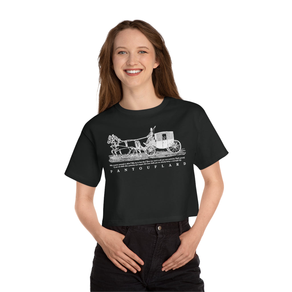Old Money Equestrian Cropped Tee - The Timeless Carriage II (Champion Heritage T453W)