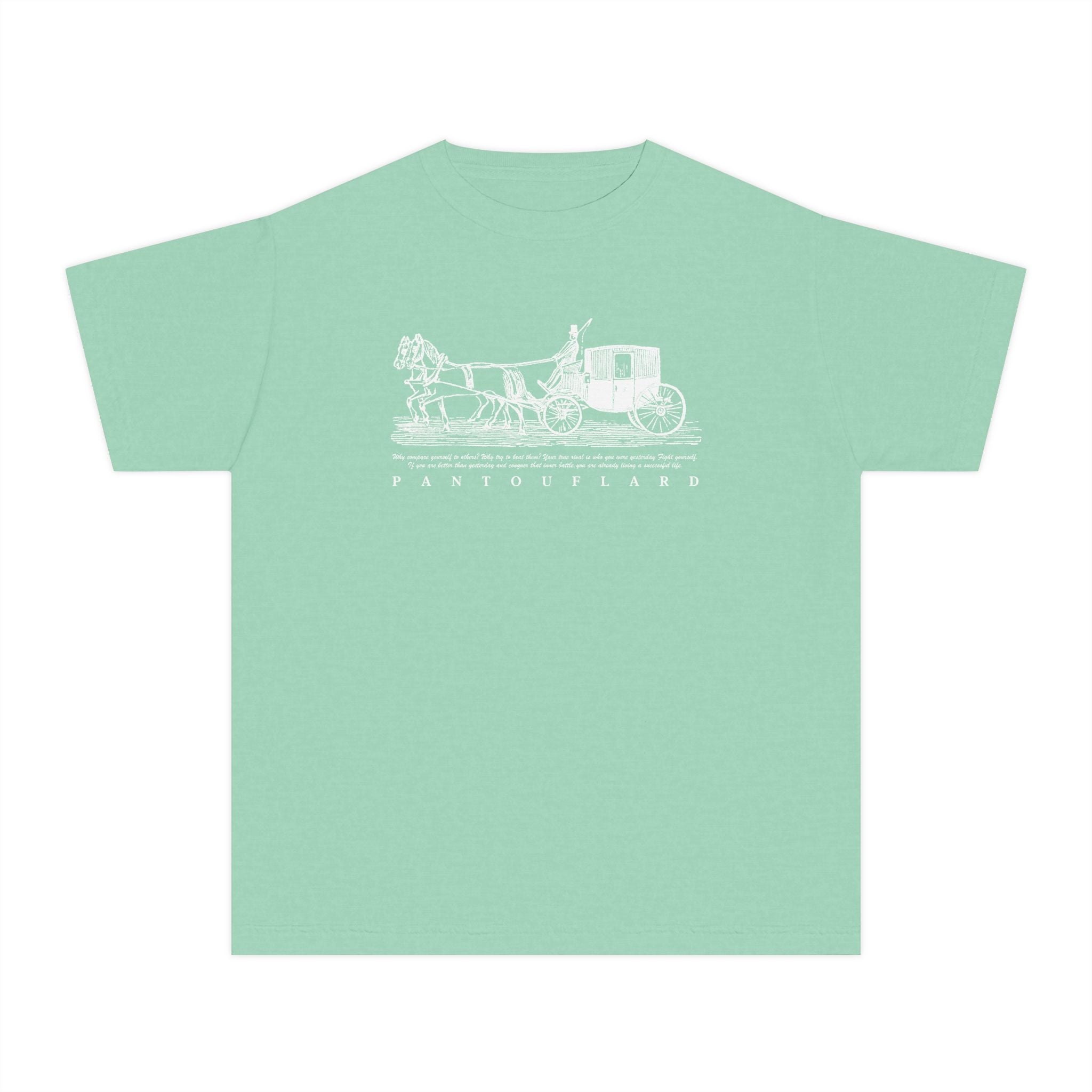 Old Money Equestrian Youth Tee - The Timeless Carriage II (Comfort Colors 9018 Heritage Kids Shirt)