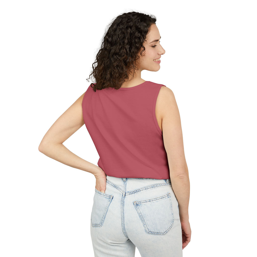 Unisex Brick Red Pantouflard Carriage Cotton Garment-Dyed Tank Top