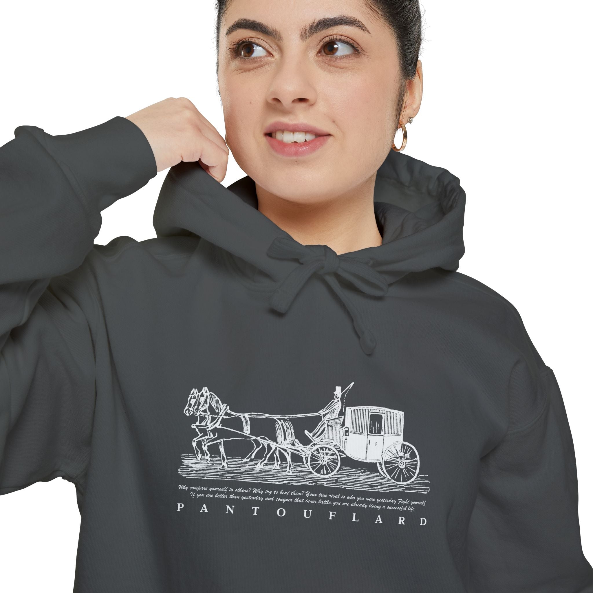 Old Money Equestrian Heritage Hoodie - The Heritage Carriage II (Premium Garment-Dyed Heavyweight Fleece)