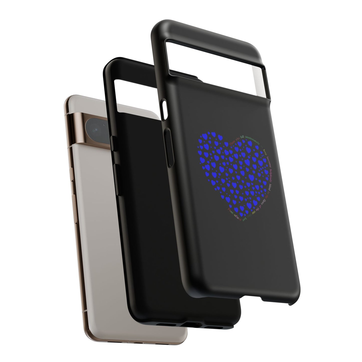 Fundas de corazón azul para teléfonos iPhone, Galaxy, Google Pixel (54 tipos)