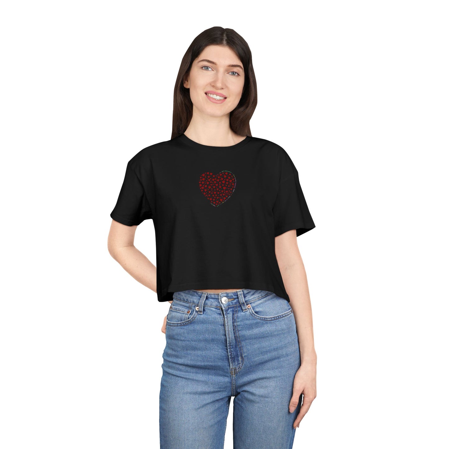 Basic Crop T-Shirt (Red Heart)