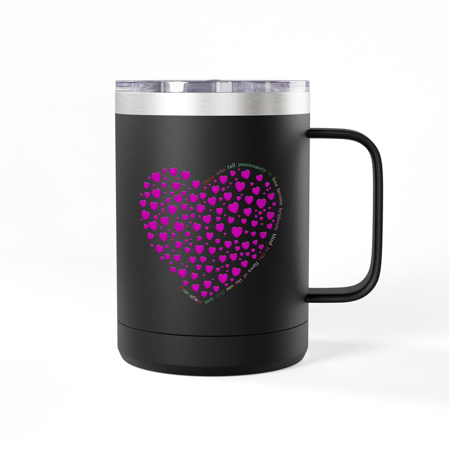 Pink Heart Coffee Mug Tumbler, Personalized Mug
