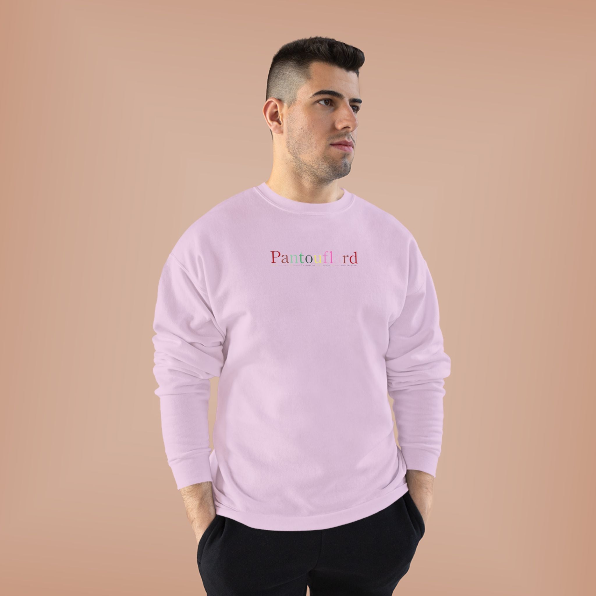 Sustainable Pantouflard Logo Crewneck - Hanes EcoSmart Fleece Sweatshirt (Essential Streetwear)