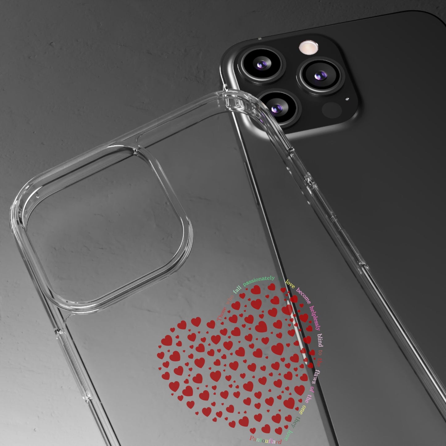 Red Heart Clear Phone Case