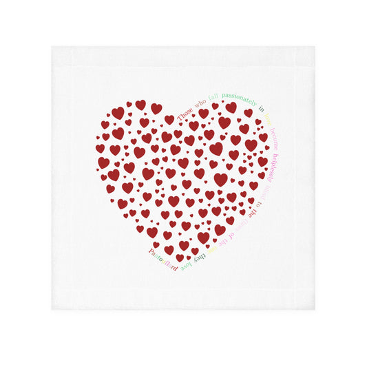 Red Heart Pattern Face Towel, Cute Bath Towel, Gift for Her, Spa Towel, Home Decor