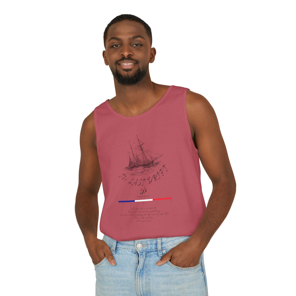 Unisex White Last Drift Cotton Garment-Dyed Tank Top