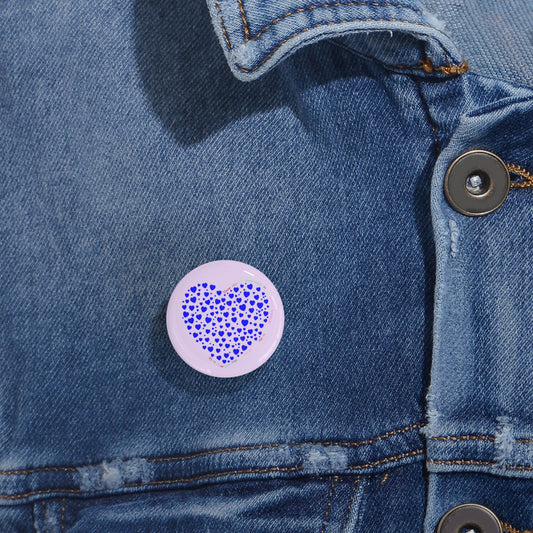 Blue Heart Pin Buttons | Cute Accessories
