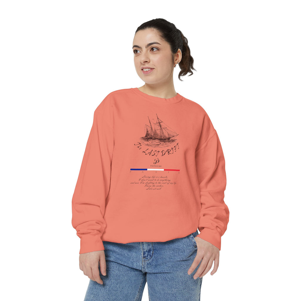 Unisex White Vintage Ship Graphic Cotton Blend Sweatshirt