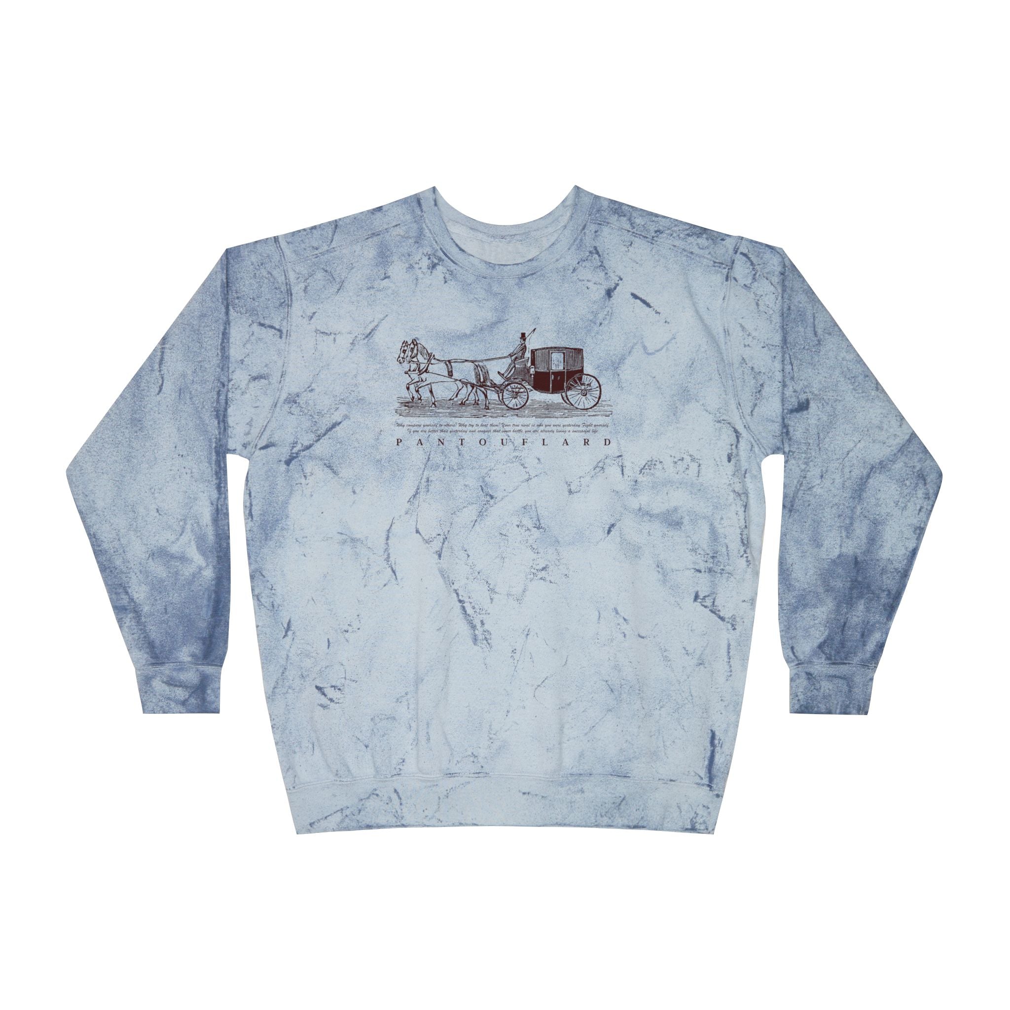 Old Money Equestrian Mineral Wash Crewneck - The Timeless Carriage II (Comfort Colors Color Blast)