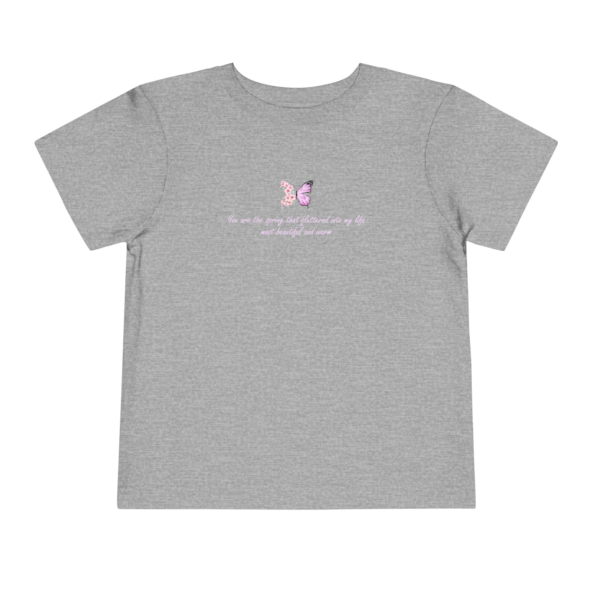 Toddler Yellow Floral Butterfly Spring Quote 100% Cotton Short Sleeve Tee