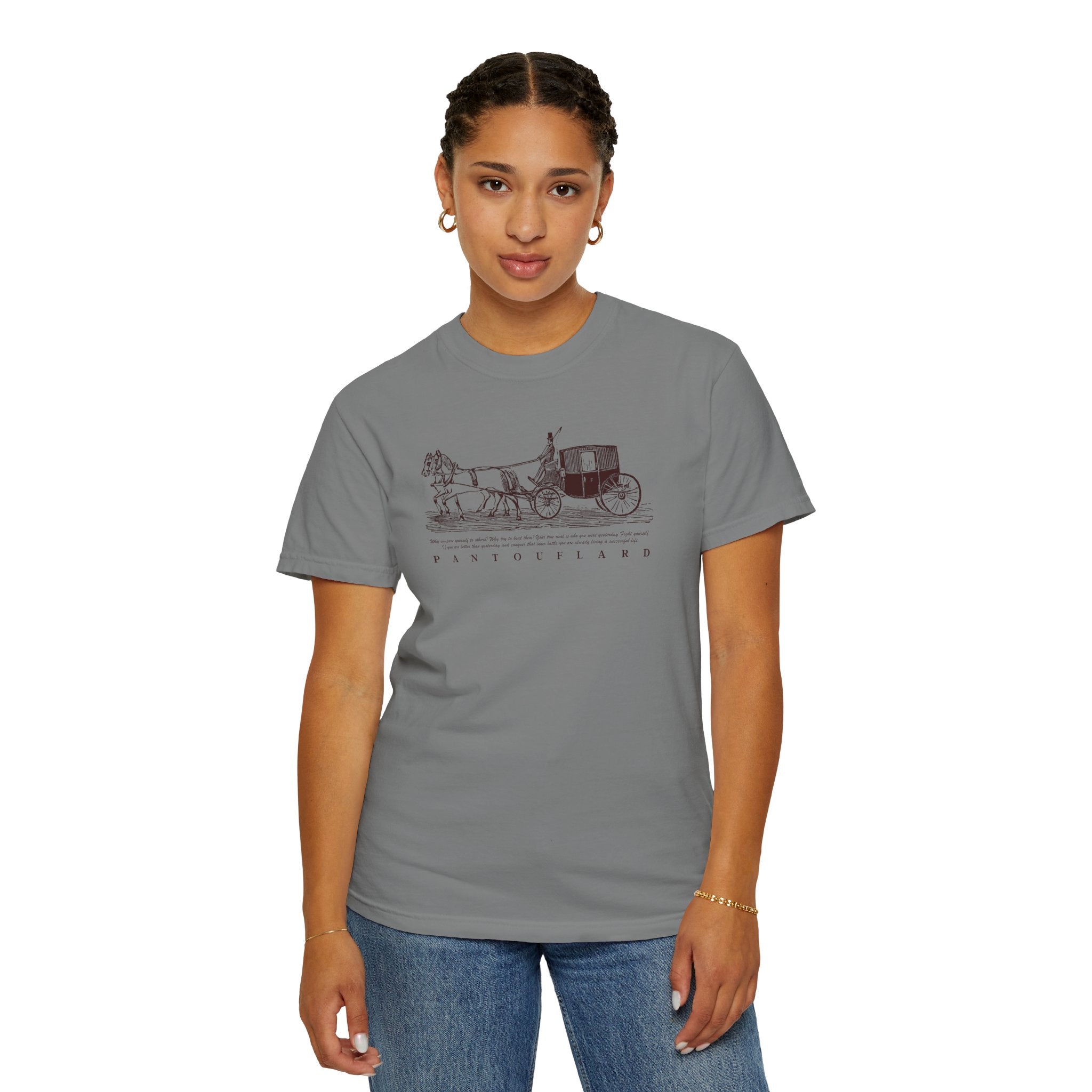 Unisex Burnt Orange Vintage Horse Carriage 100% Cotton T-shirt