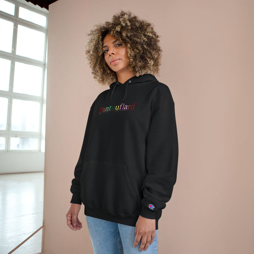 Old Money Aesthetic Champion Hoodie - Pantouflard Pastel Logo (Premium Powerblend Fleece)