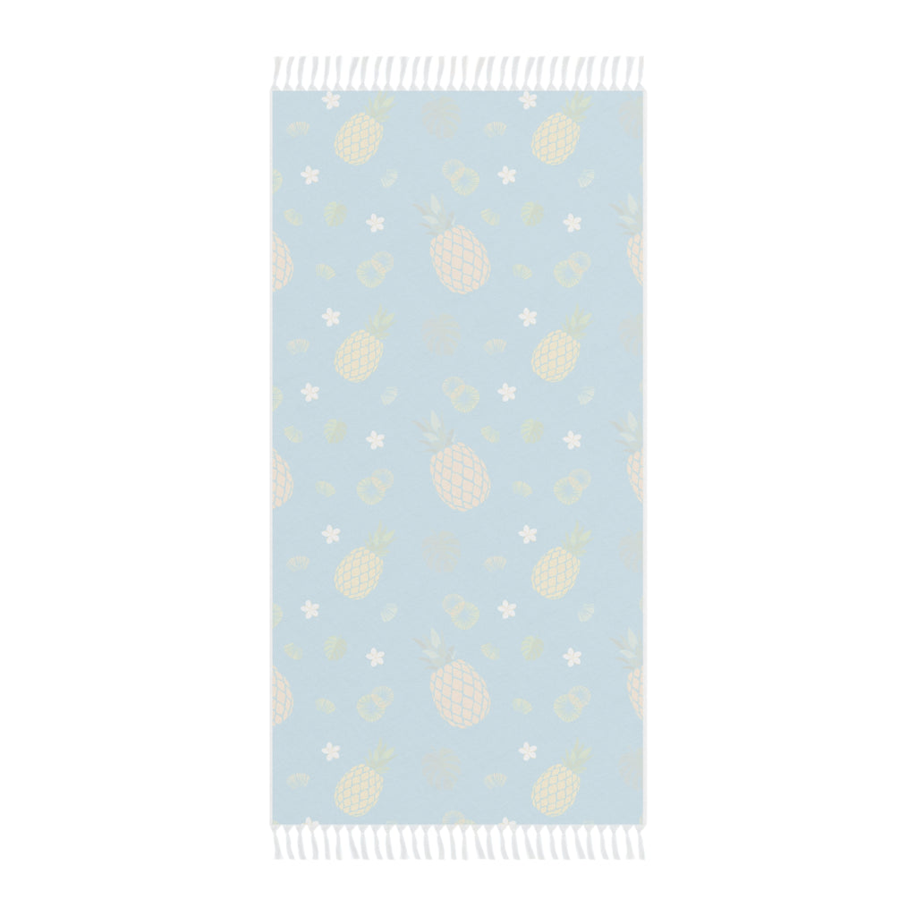 Ocean Blue Pineapple Tropical Pattern 100% Polyester Boho Beach Cloth