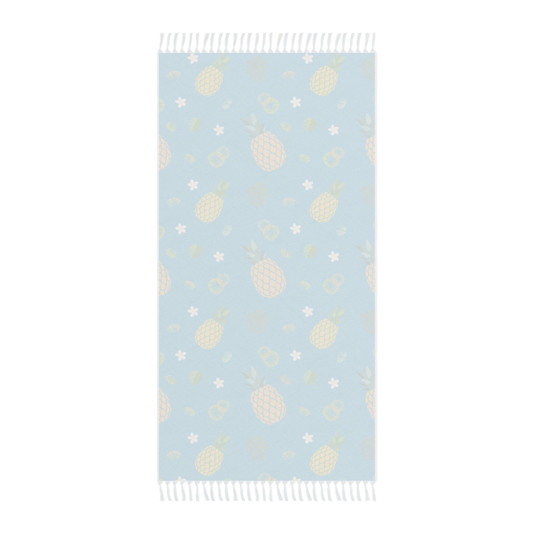 Ocean Blue Pineapple Tropical Pattern 100% Polyester Boho Beach Cloth