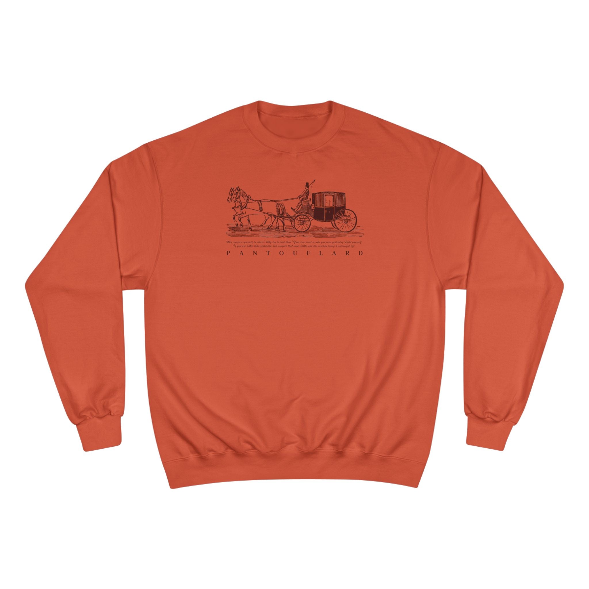 Old Money Equestrian Champion Crewneck - Royal Burgundy Carriage (Authentic Varsity Heritage)