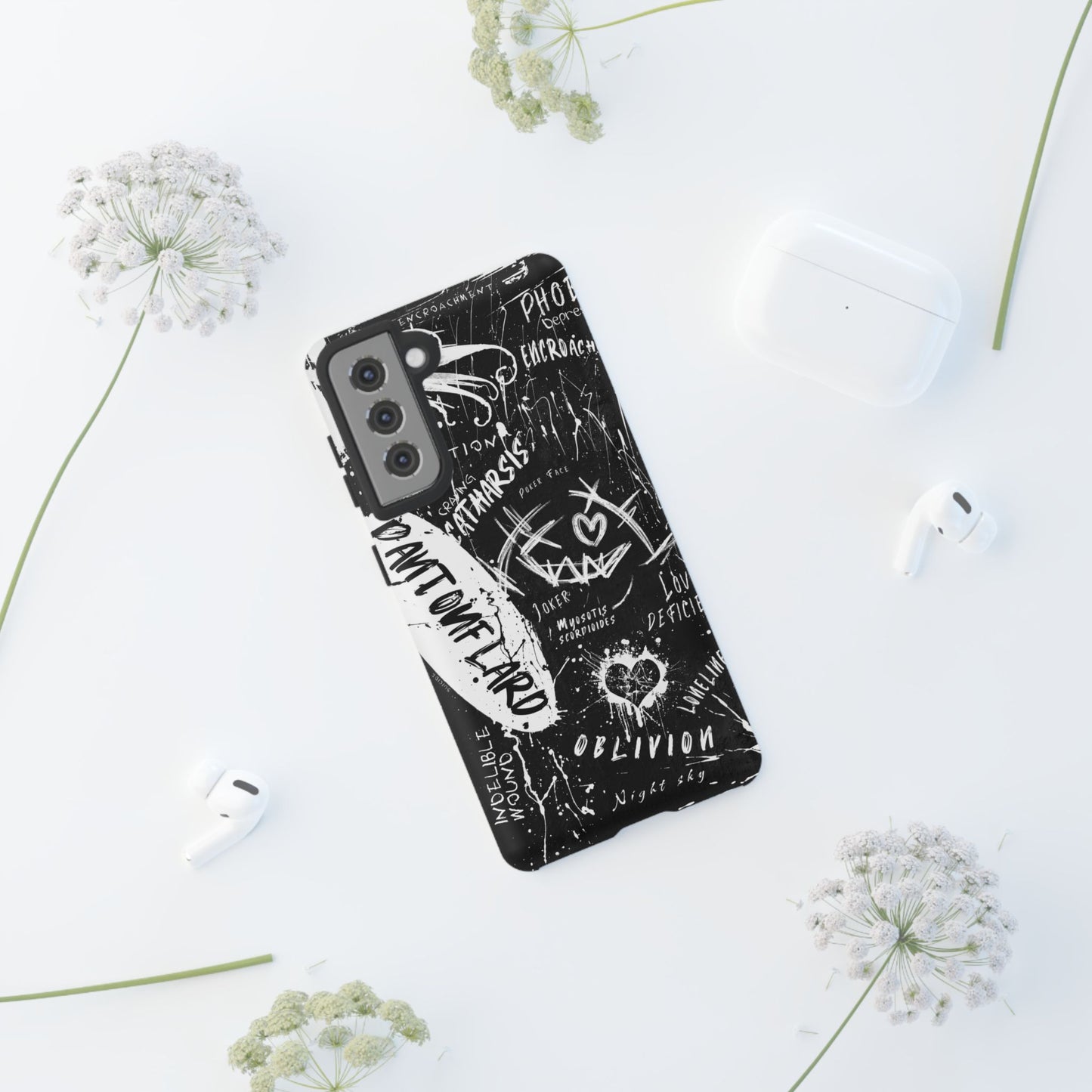 Fundas resistentes: funda atrevida para iPhone, Galaxy, Google Pixel, diseño de grafiti negro, estética urbana, regalo para amantes del arte, accesorios de teléfono modernos, estilo callejero