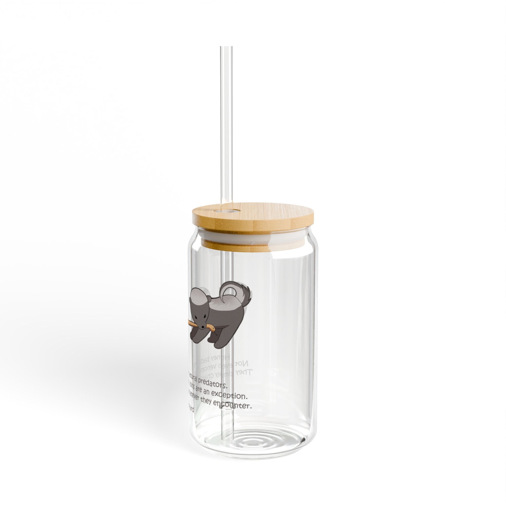 Clear Pantouflard Fearless Honey Badger Tempered Glass Sipper