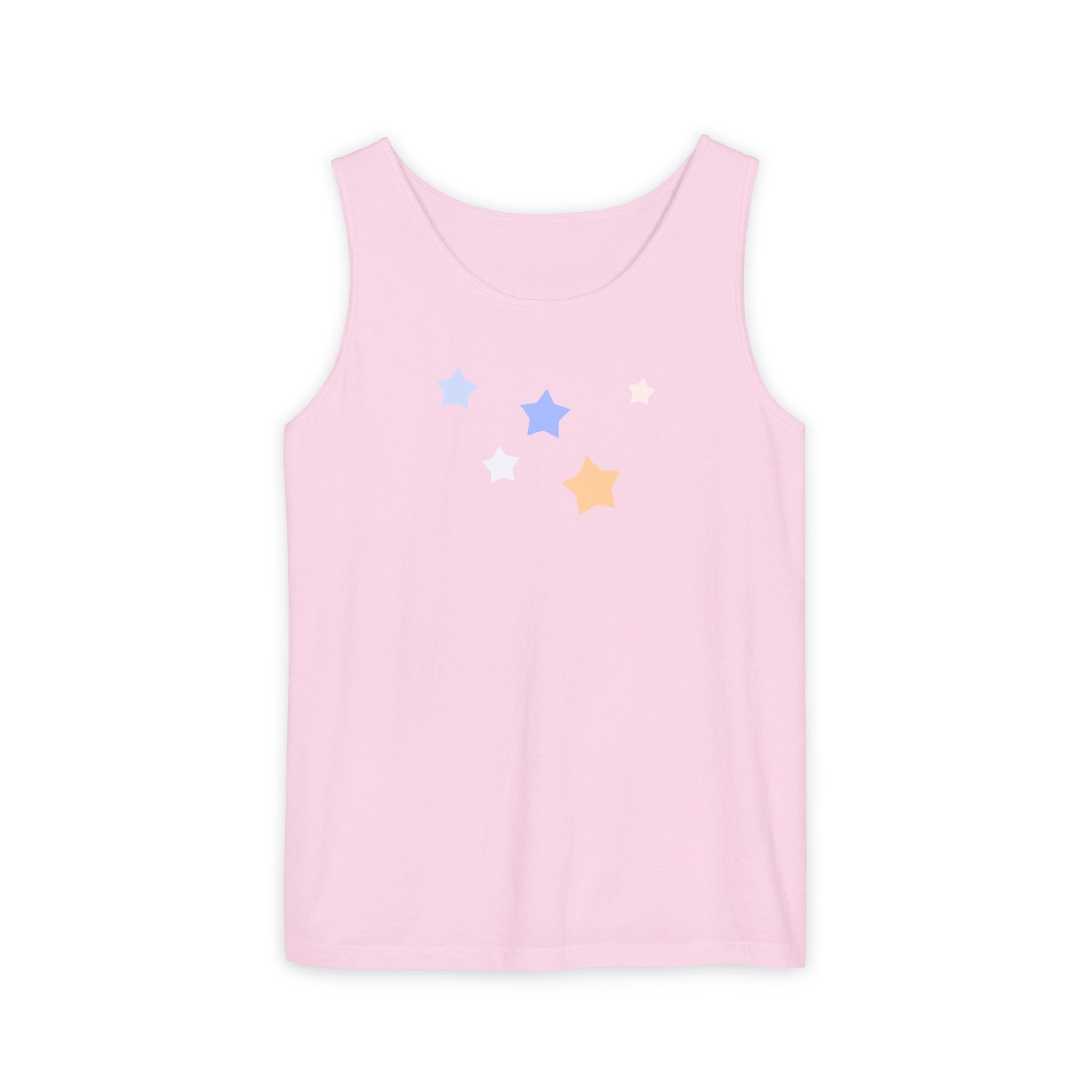 Men's & Women's Cassiopeia Constellation Graphic Garment-Dyed Tank Top - W-Shape Sleeveless Shirt