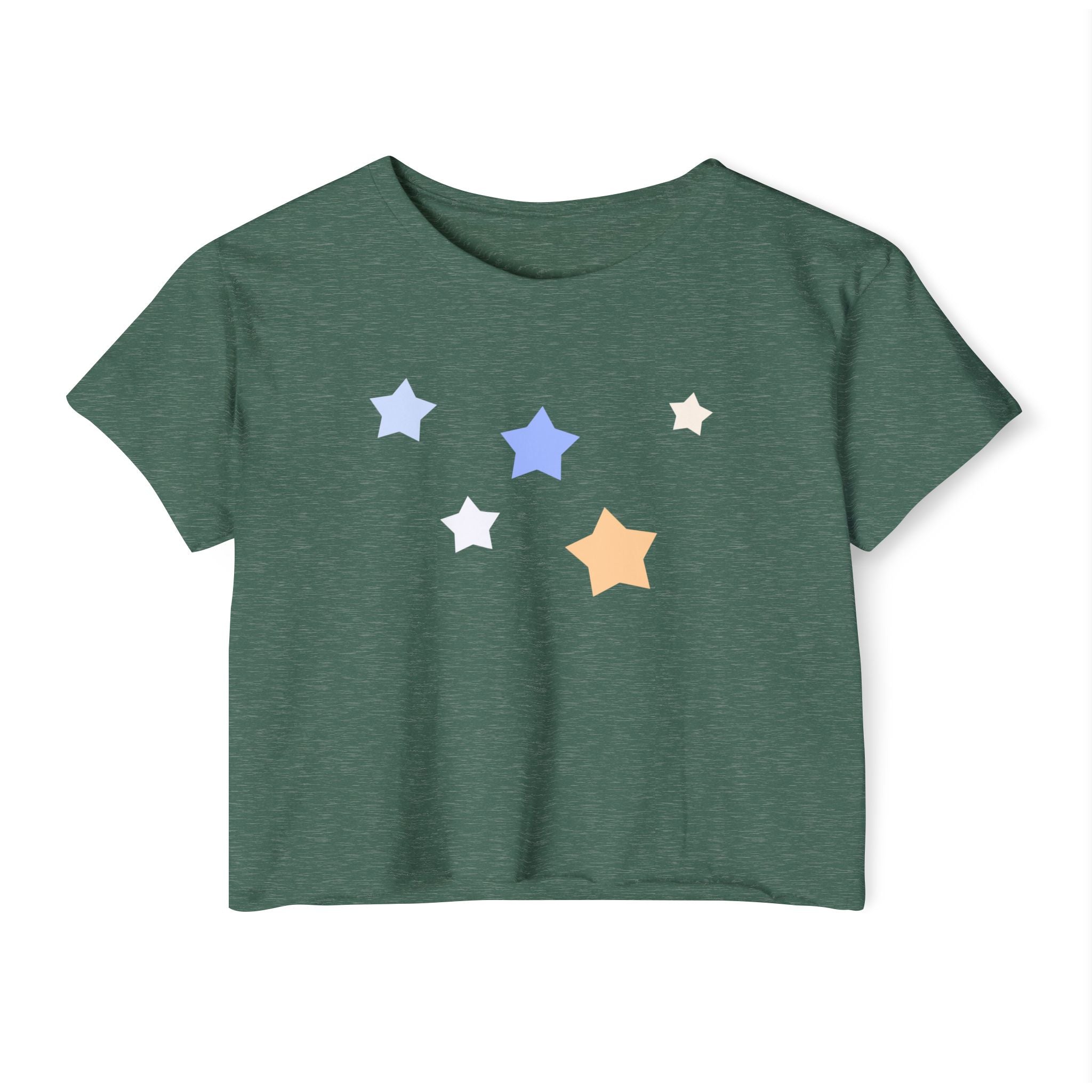 Women's Cassiopeia Constellation Graphic Crop Top - W-Shape Lightweight Festival Shirt