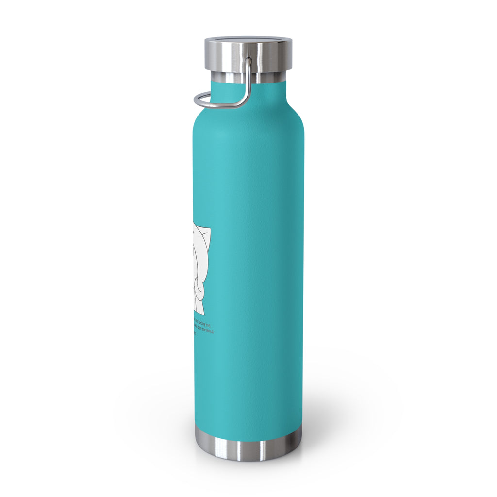 Navy Blue Cute Biting Cats Quote 22oz Copper Vacuum Insulated Bottle