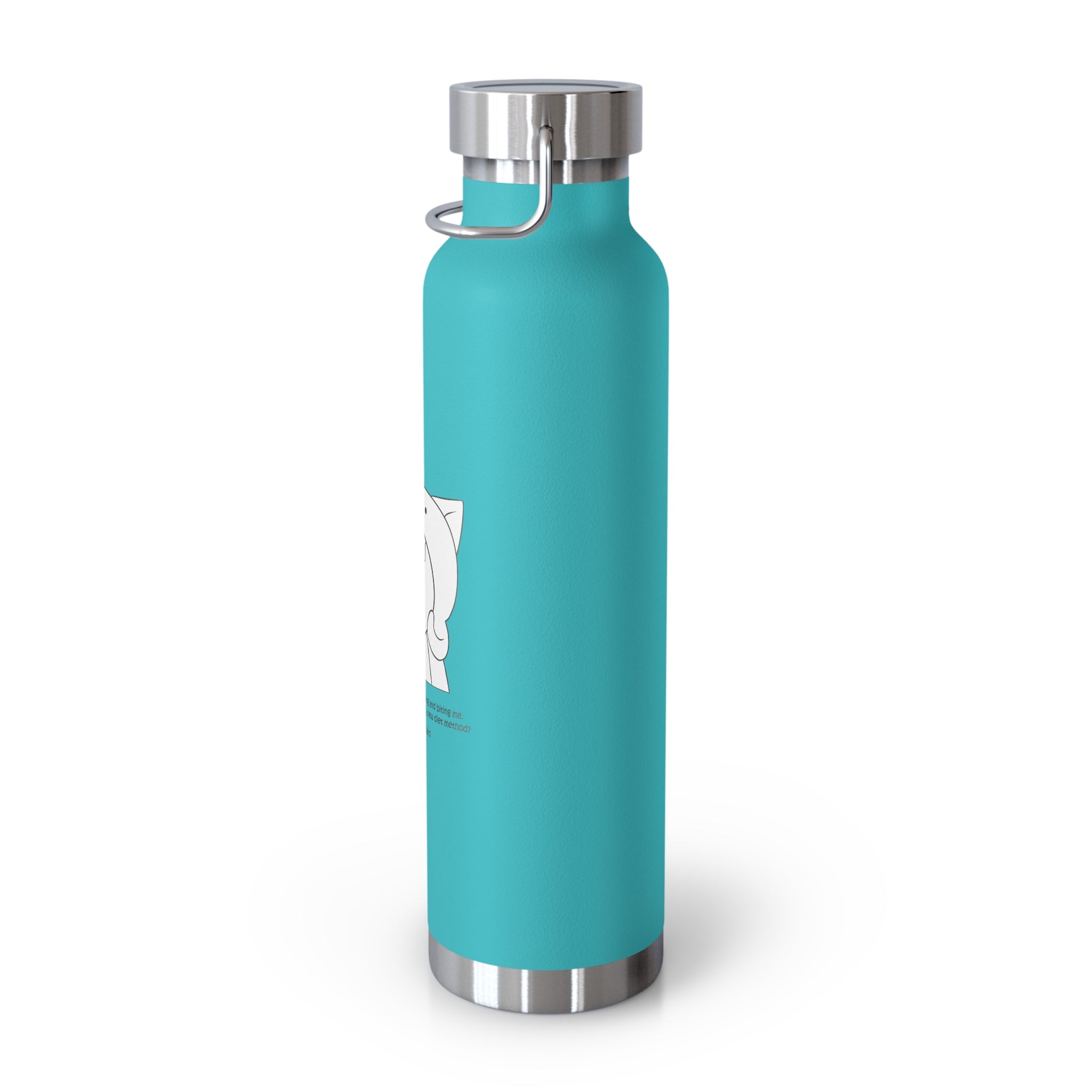 Navy Blue Cute Biting Cats Quote 22oz Copper Vacuum Insulated Bottle