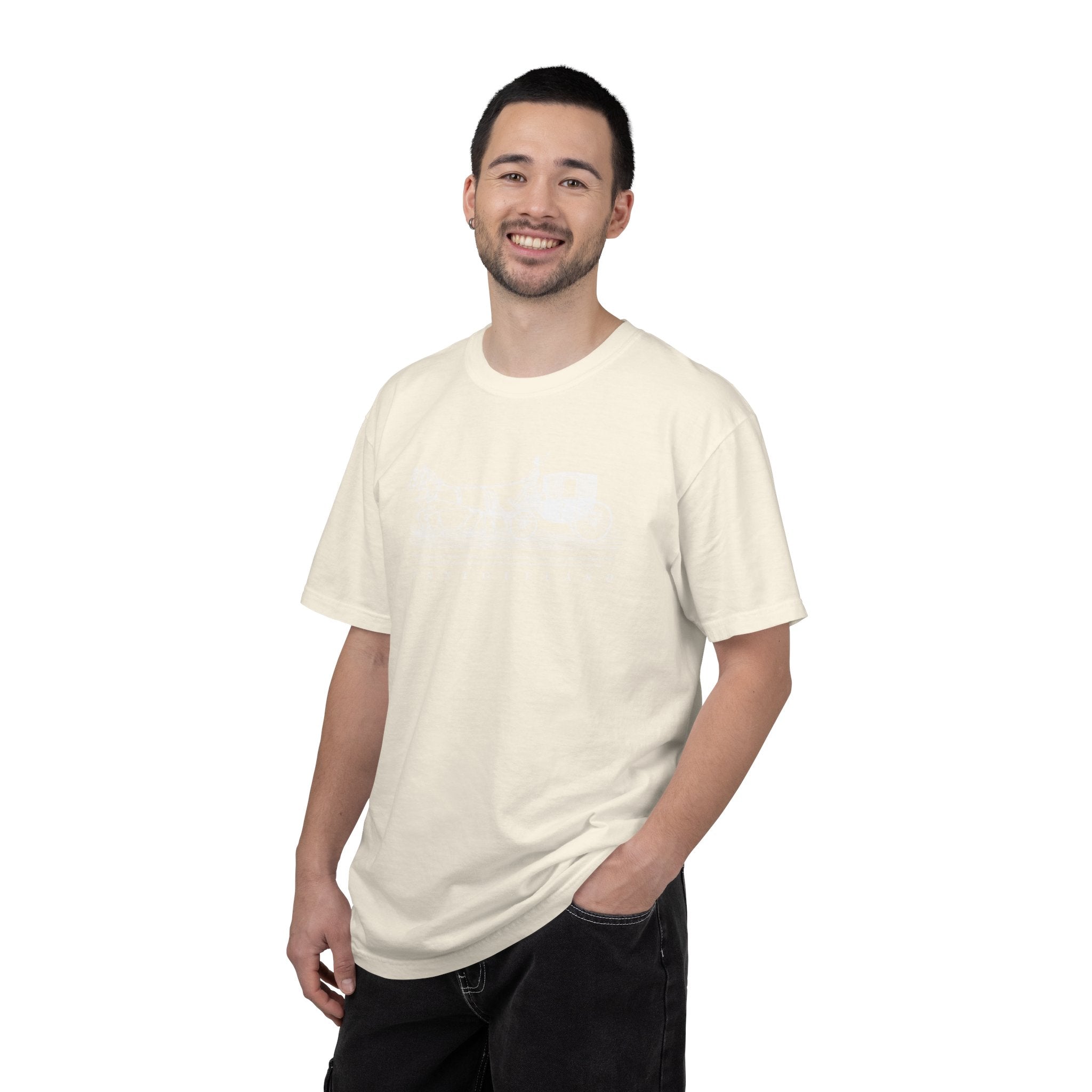 Unisex Burnt Orange Hanes Vintage Carriage Graphic 100% Cotton T-Shirt