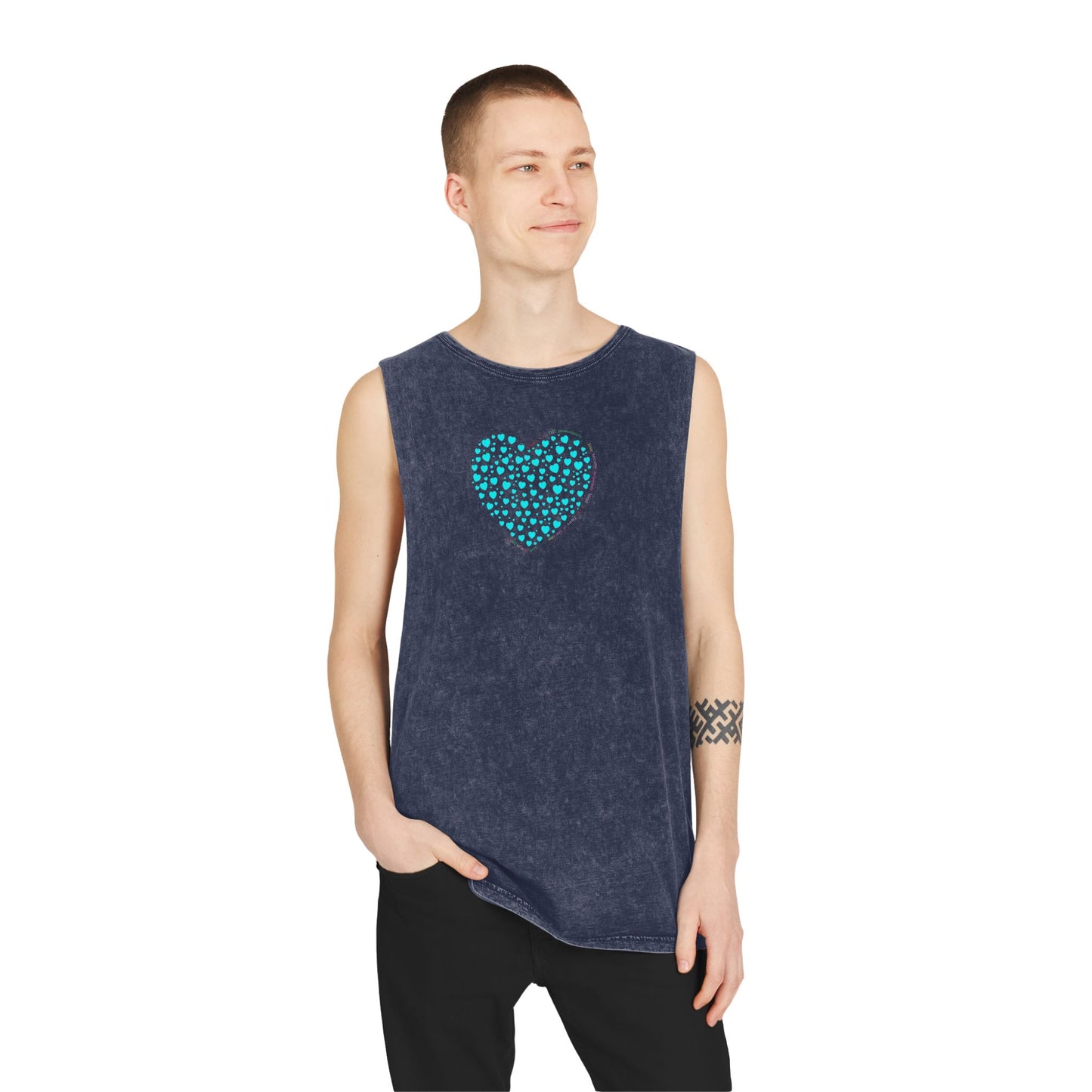 Unisex Casual Tank Top (Mint Heart)