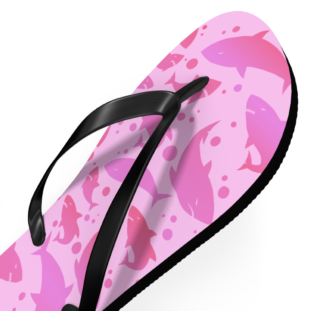 Unisex Pink Shark Silhouette Pattern EVA Polyester Flip Flops