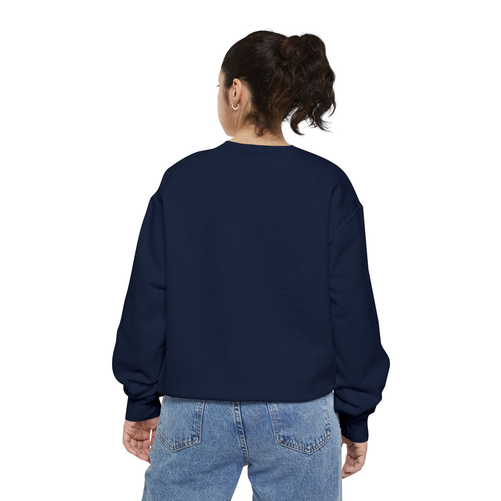 Unisex Navy Vintage Carriage Graphic Cotton Blend Sweatshirt