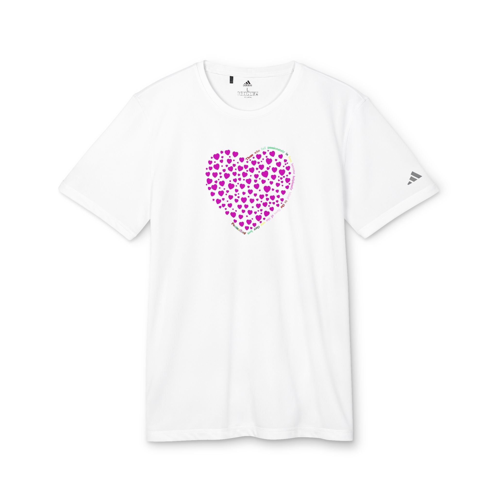 Camiseta Deportiva Unisex Adidas® con Diseño de Corazón Rosa