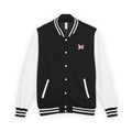 Unisex Navy Blue Floral Butterfly Spring Quote Cotton Blend Letterman Jacket