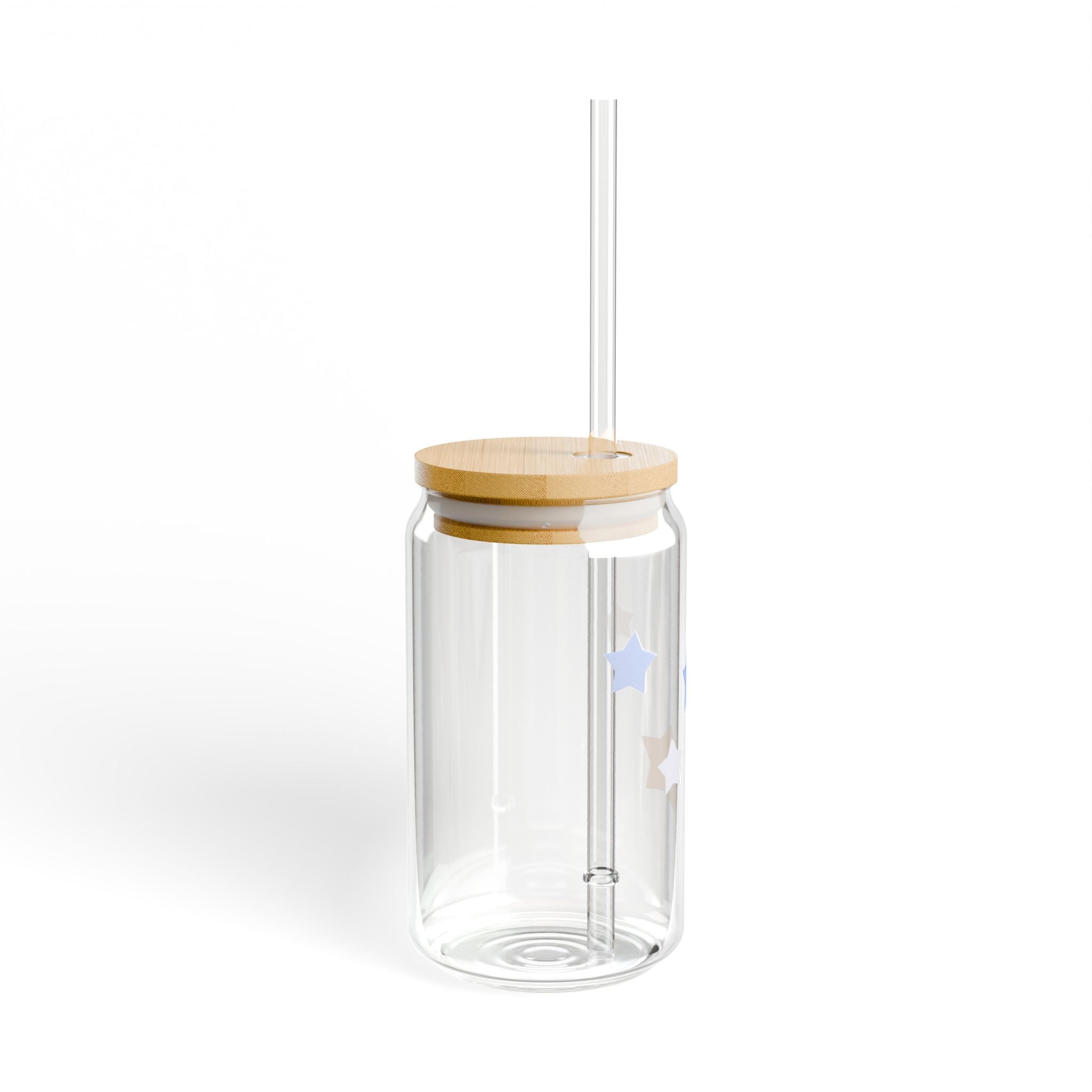 Clear Minimalist Cassiopeia Constellation Tempered Glass Sipper