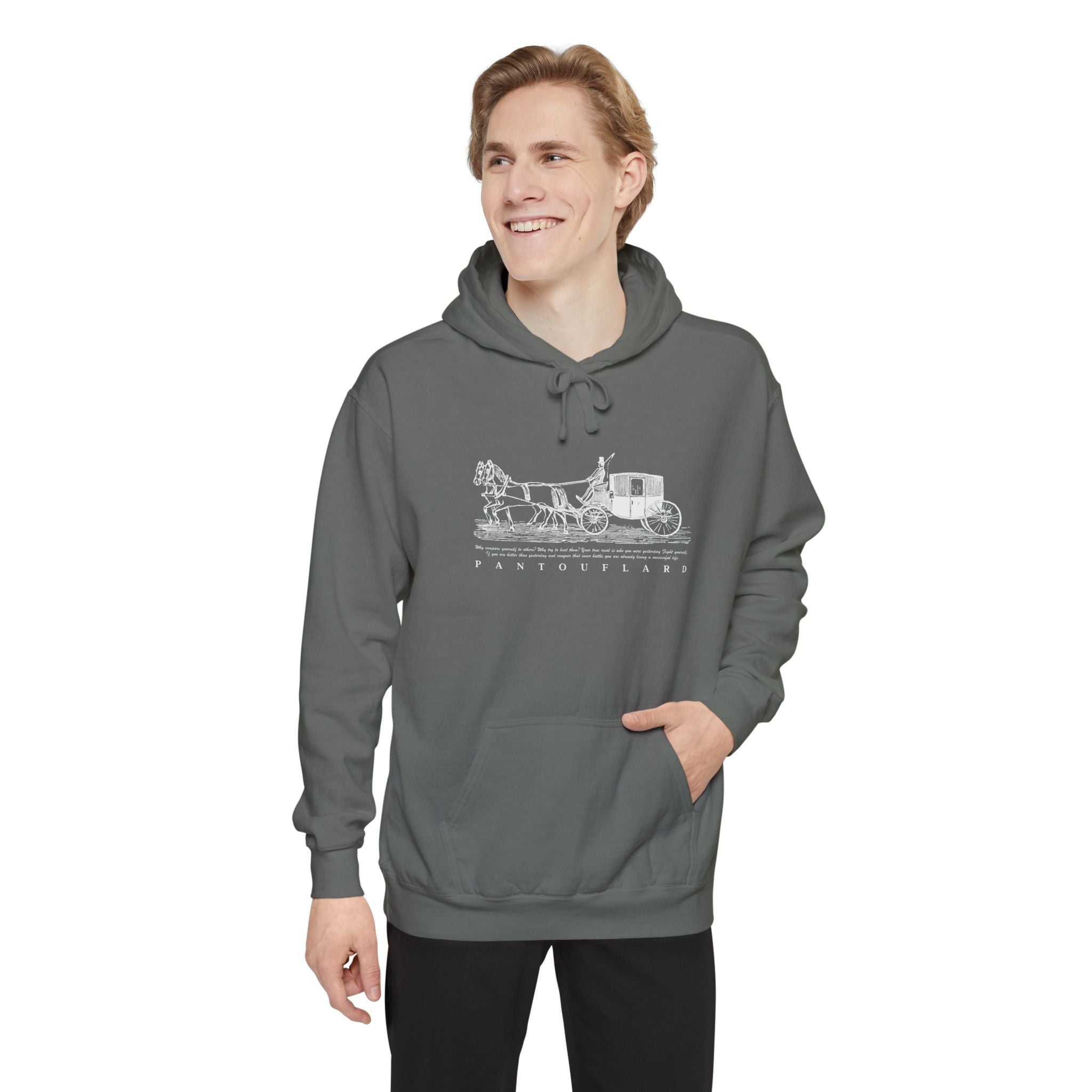 Old Money Equestrian Heritage Hoodie - The Heritage Carriage II (Premium Garment-Dyed Heavyweight Fleece)