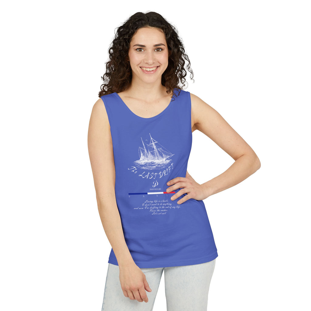 Unisex Black Last Drift Cotton Garment-Dyed Tank Top