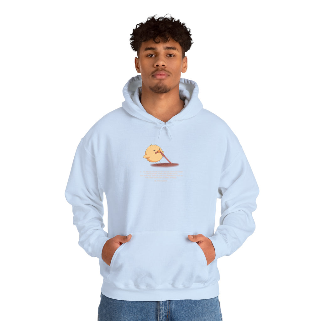 Kitsch Kawaii Chick & Worm Graphic Hoodie - The Quiet Victory (Aesthetic Streetwear Fleece)