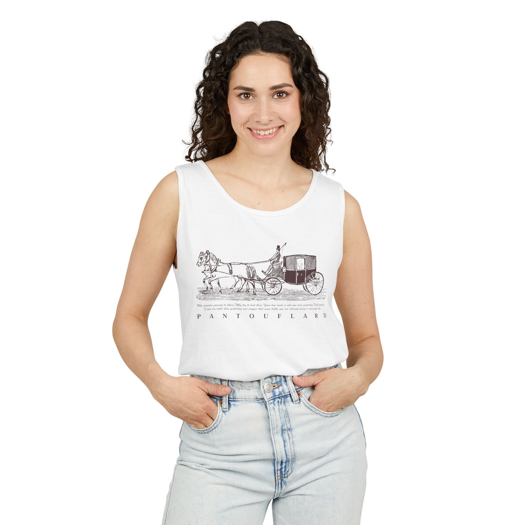Unisex Brick Red Pantouflard Carriage Cotton Garment-Dyed Tank Top