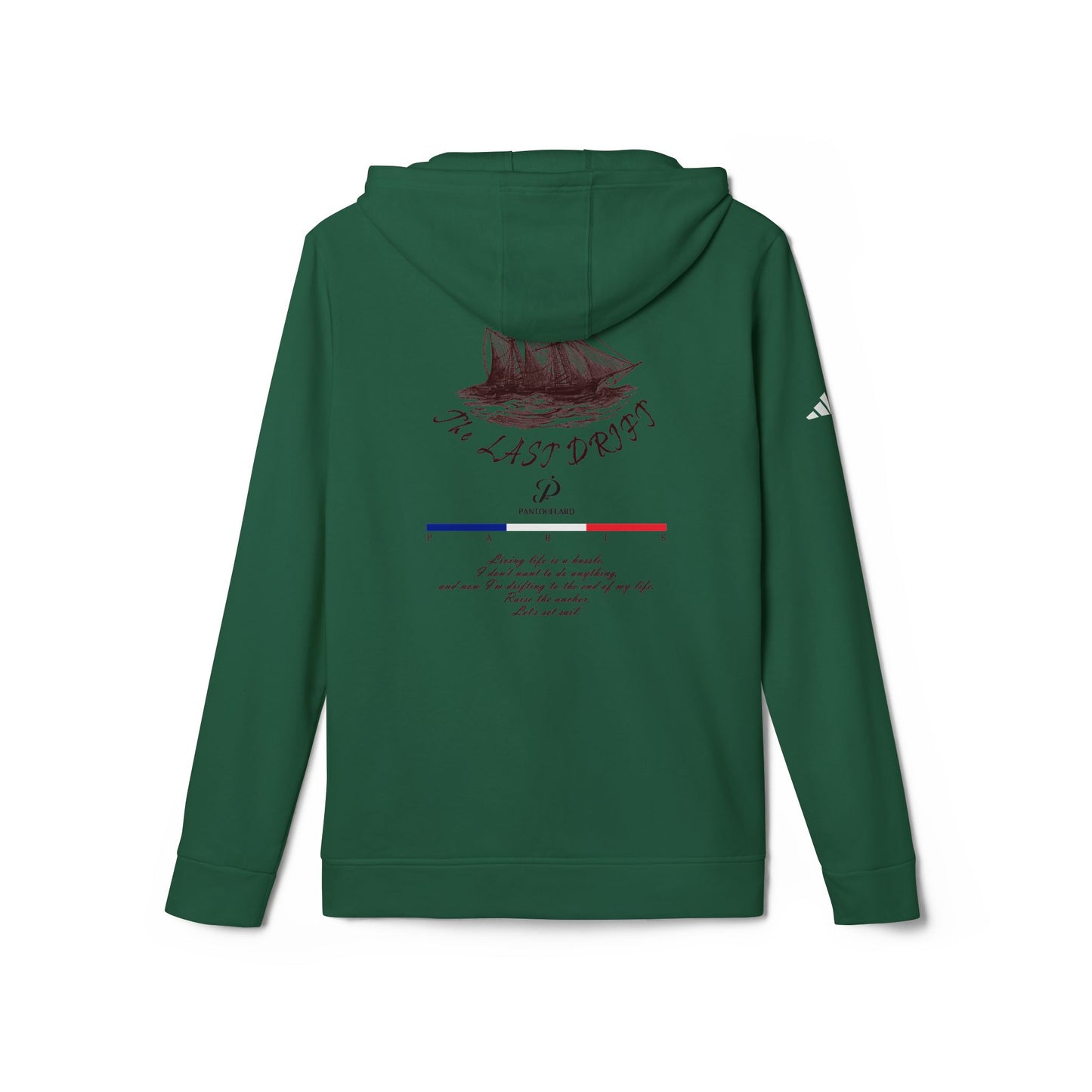 Sudadera con capucha de forro polar unisex Adidas® con diseño náutico, ropa urbana acogedora, conjunto casual, regalo para él/ella, comodidad diaria, ropa deportiva