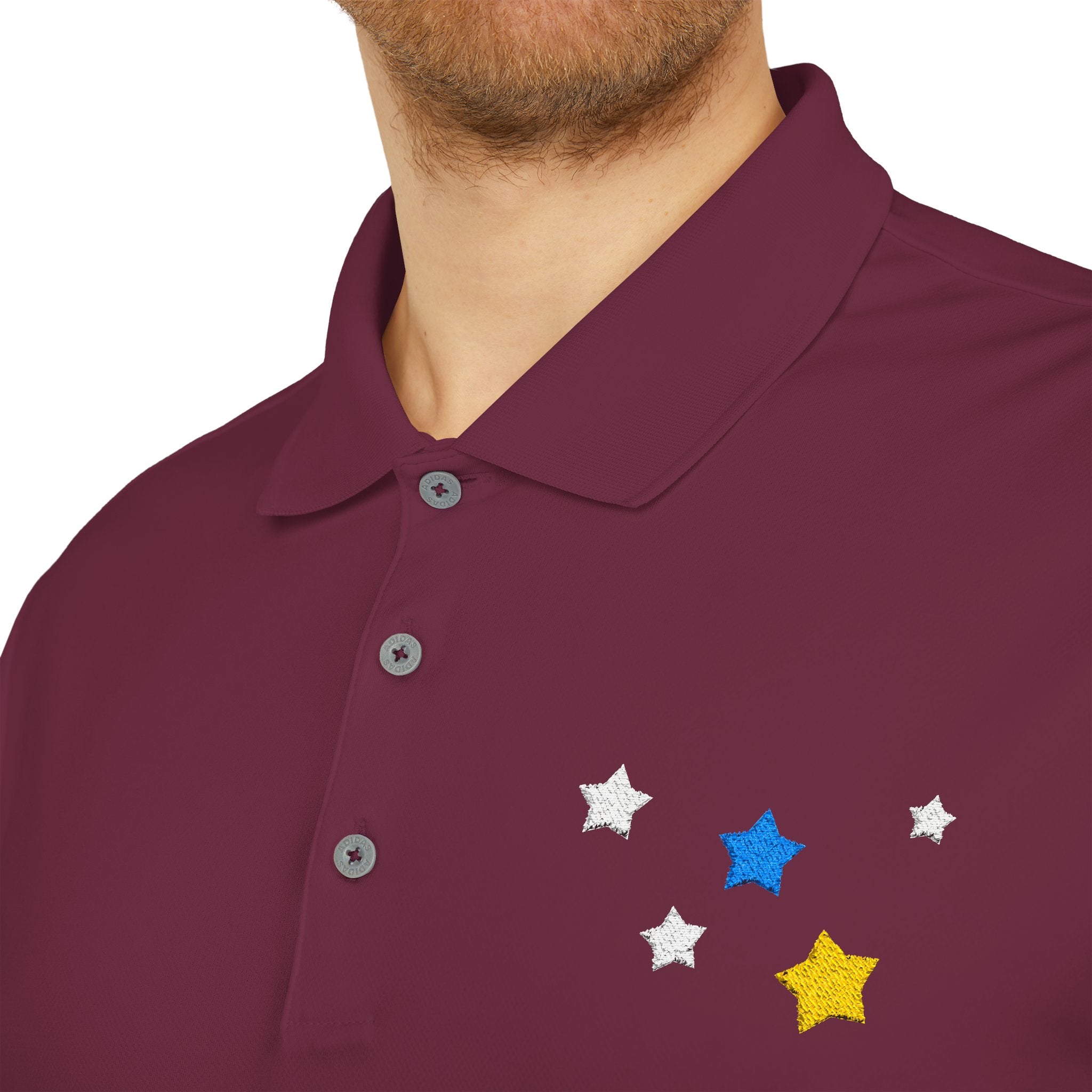 Adidas Unisex Cassiopeia Constellation Embroidered Polo - W-Shape Performance Shirt