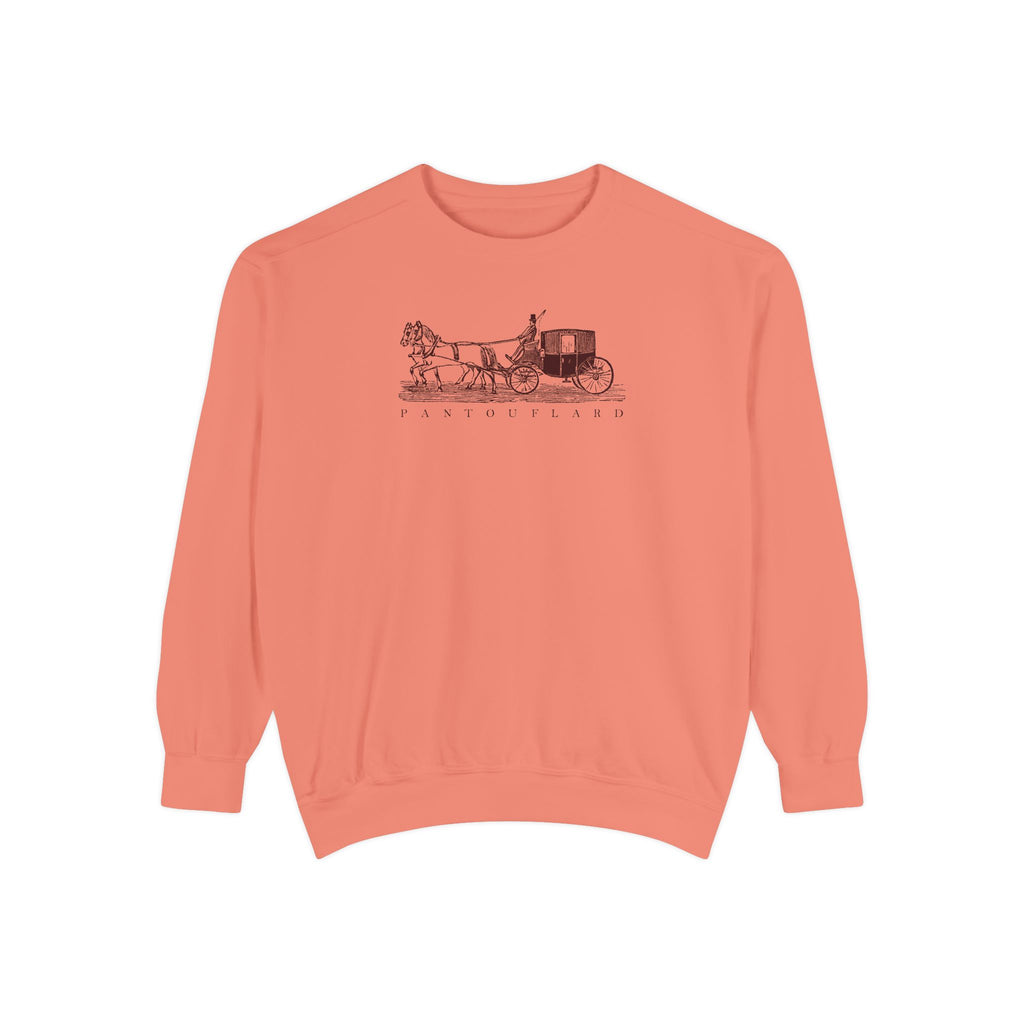 Unisex White Pantouflard Carriage Cotton Blend Sweatshirt