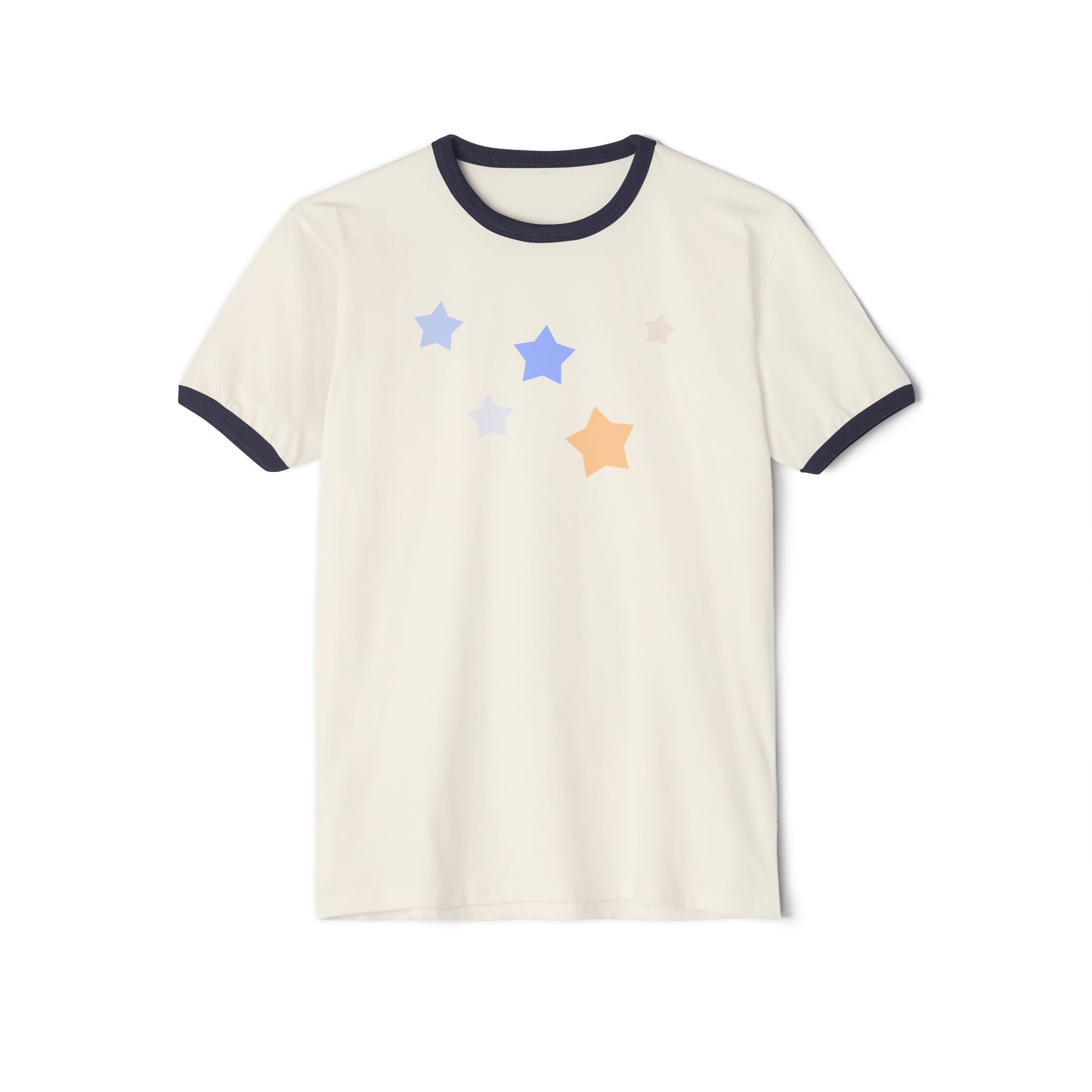 Cassiopeia Constellation Graphic Ringer T-Shirt - W-Shape Astronomy Cotton Tee