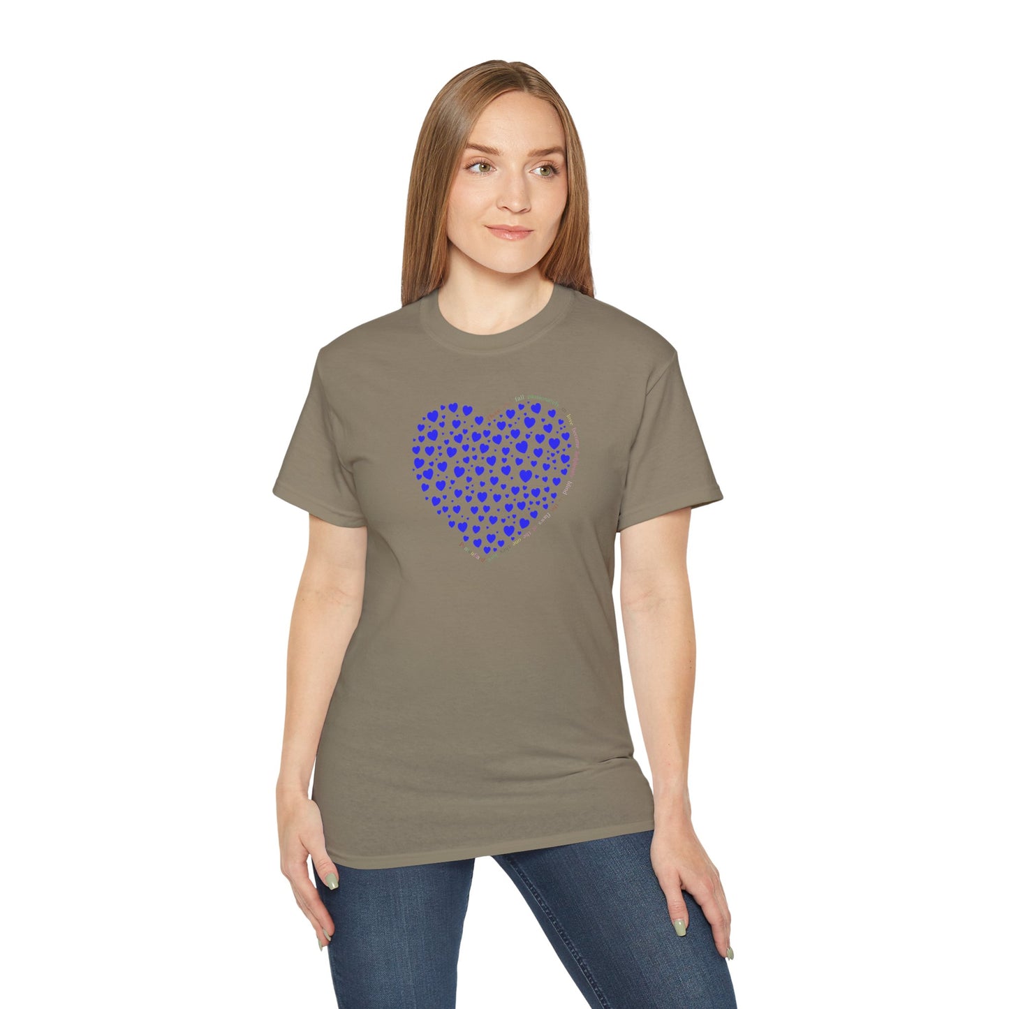 Blue Heart Unisex short sleeved T-shirt
