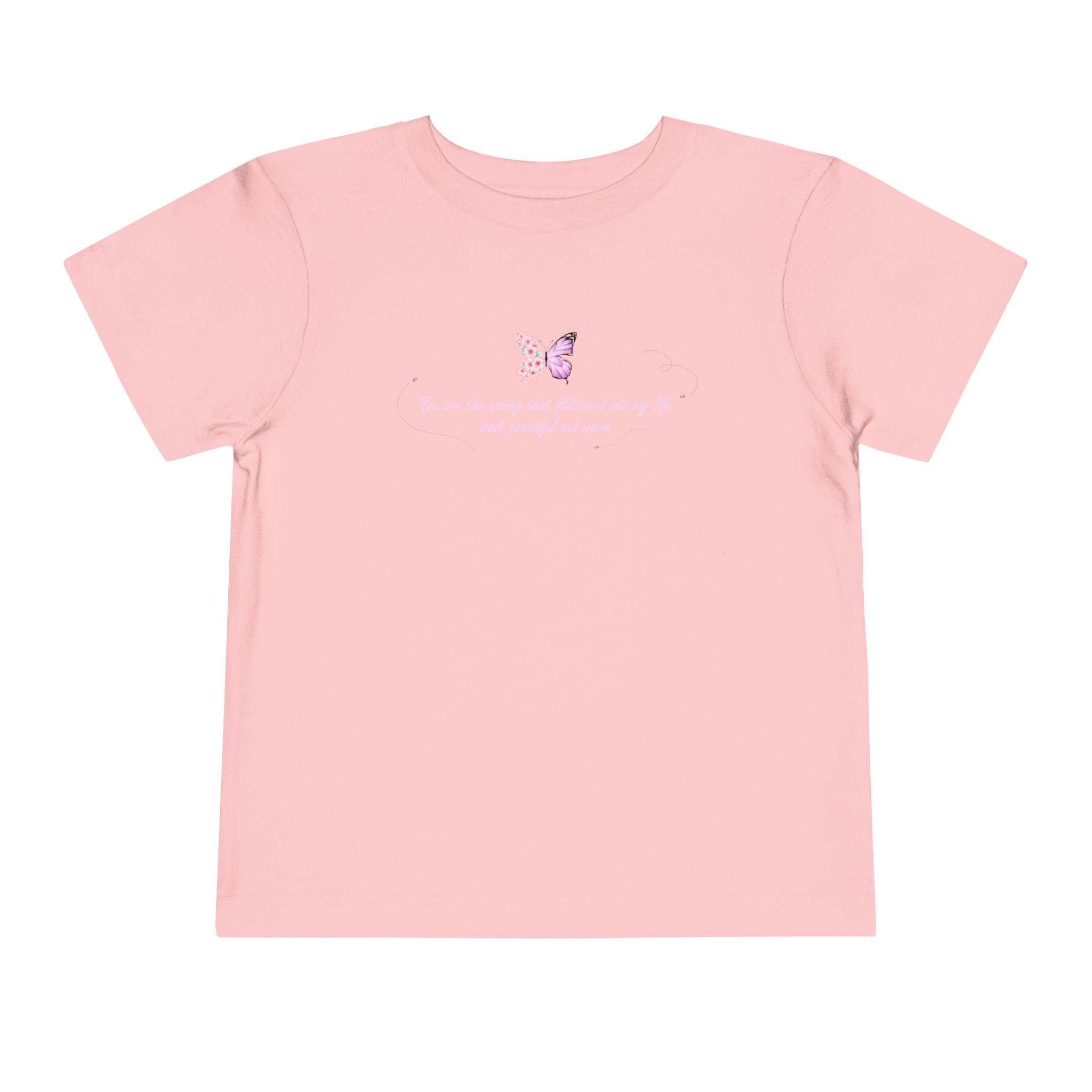 Toddler Yellow Floral Butterfly Spring Quote 100% Cotton Short Sleeve Tee