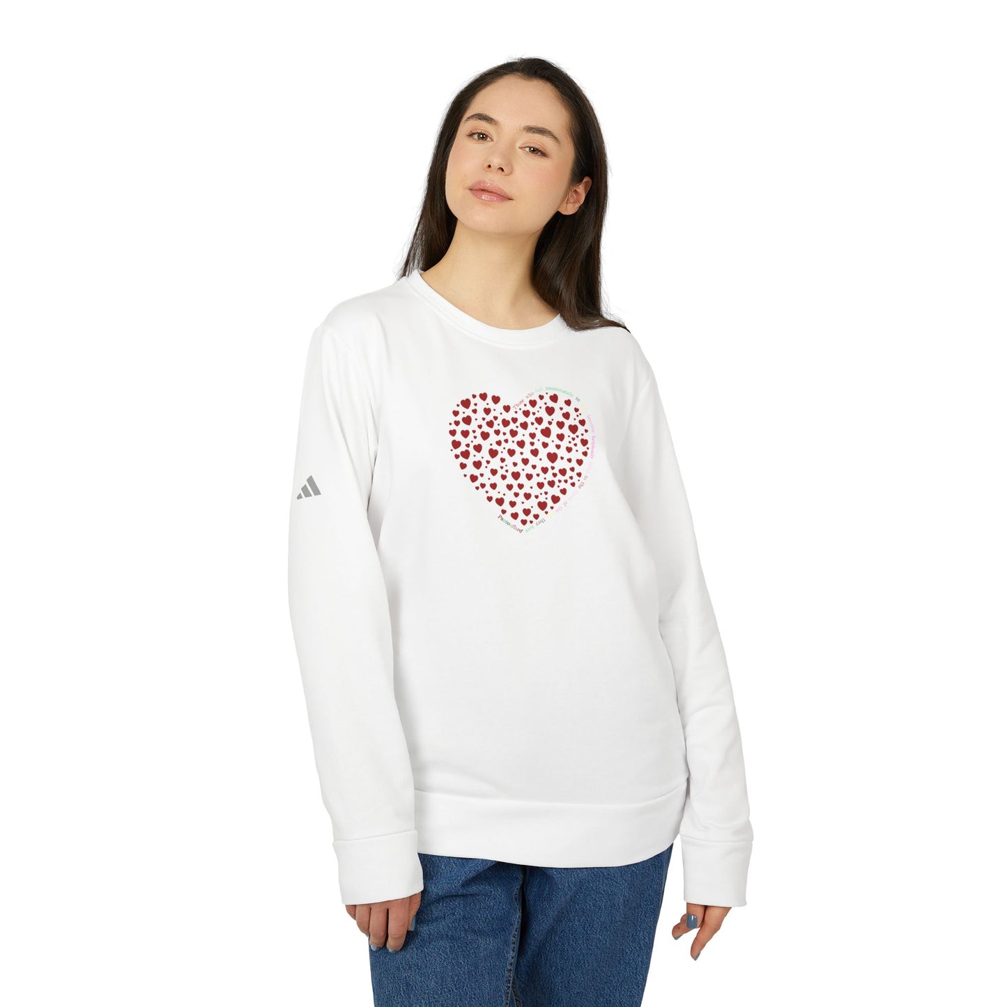 Adidas Unisex  Crewneck Sweatshirt with Red Heart Design