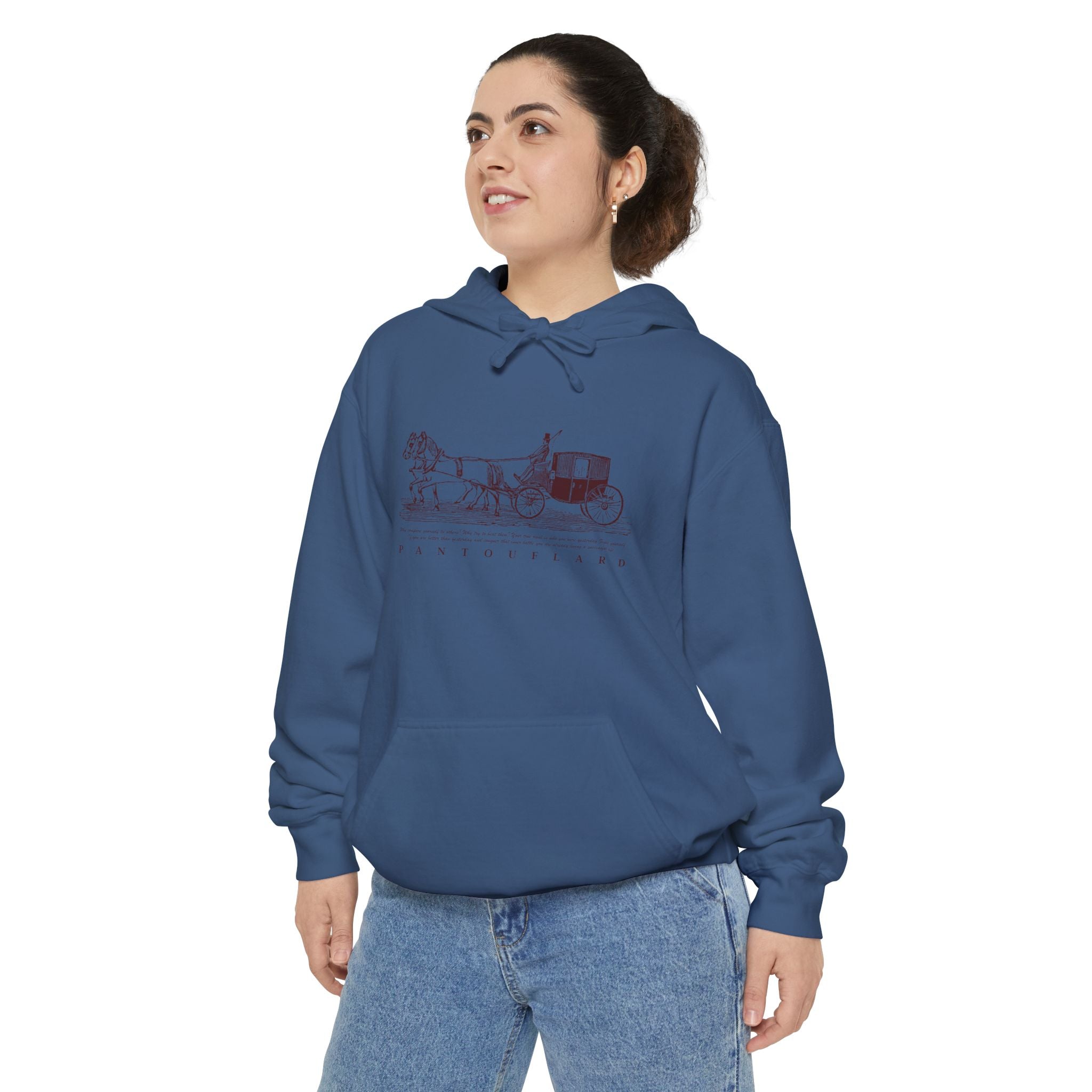 Old Money Equestrian Heritage Hoodie - The Heritage Carriage I (Premium Garment-Dyed Heavyweight Fleece)