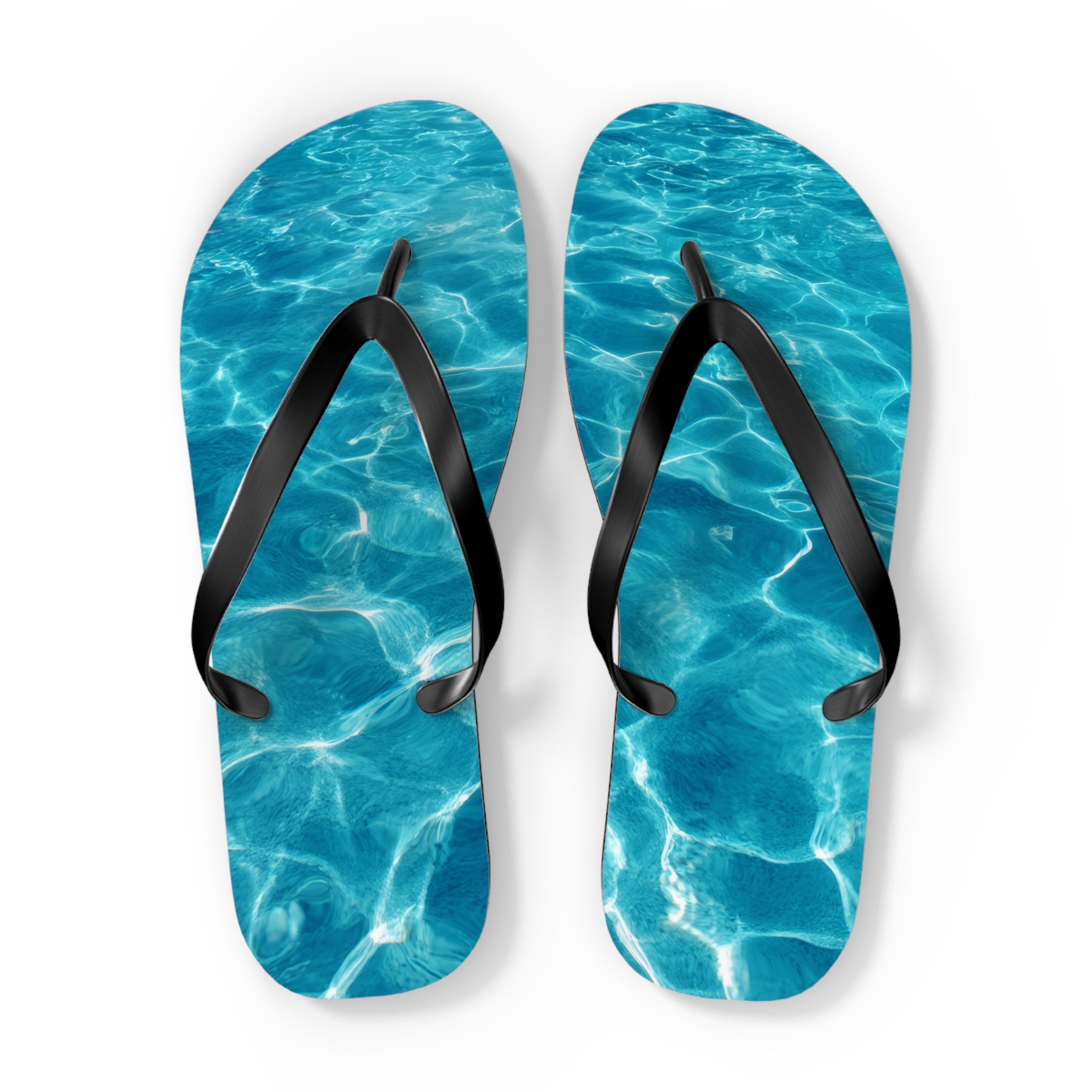 Men's/Women's Pool Water Reflection Flip Flops - Vaporwave Beach Sandals