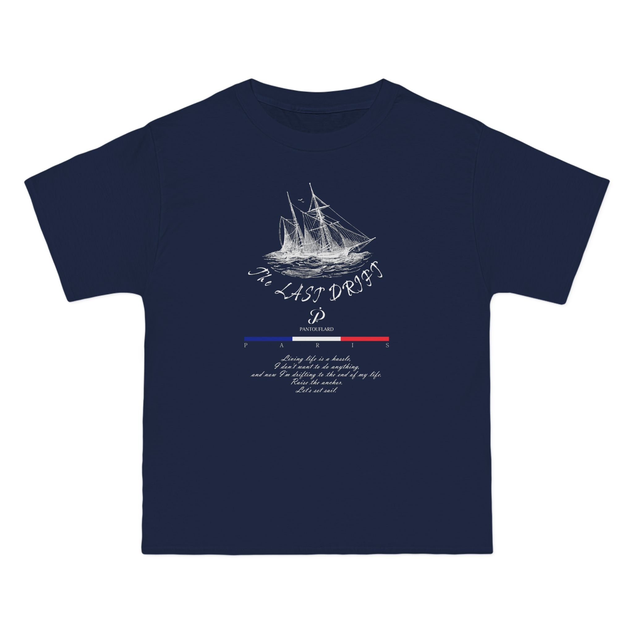Unisex Black Hanes Vintage Ship Graphic 100% Cotton T-Shirt