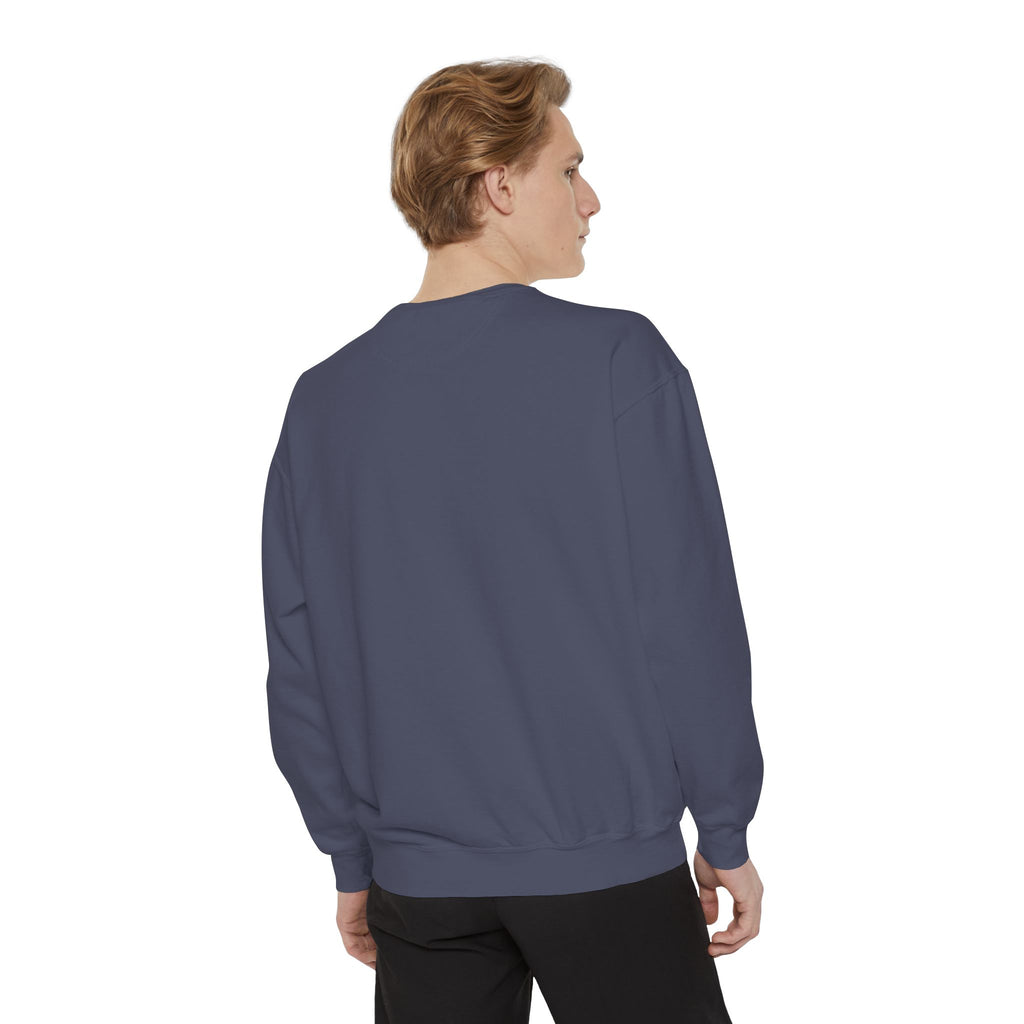 Unisex Navy Vintage Carriage Graphic Cotton Blend Sweatshirt